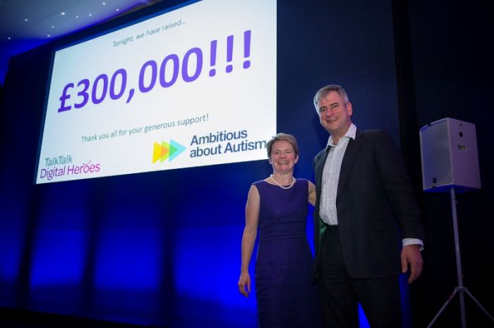 Dido Harding, Chief Executive TalkTalk and Edward Rising, auctioneer (left to right)