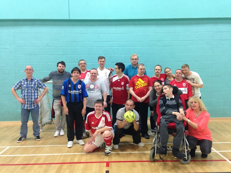 The Team from Tees Alive, with James Woodhouse from Middlesbrough FC Foundation (centre-left)