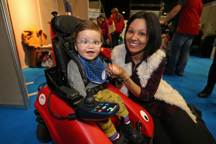 Kidz to Adultz in the Middle Exhibition by Disabled Living at the Ricoh Arena, Coventry... Pictured Leanne Gardener with her son 19 month old Dexter Jewers from Rugby