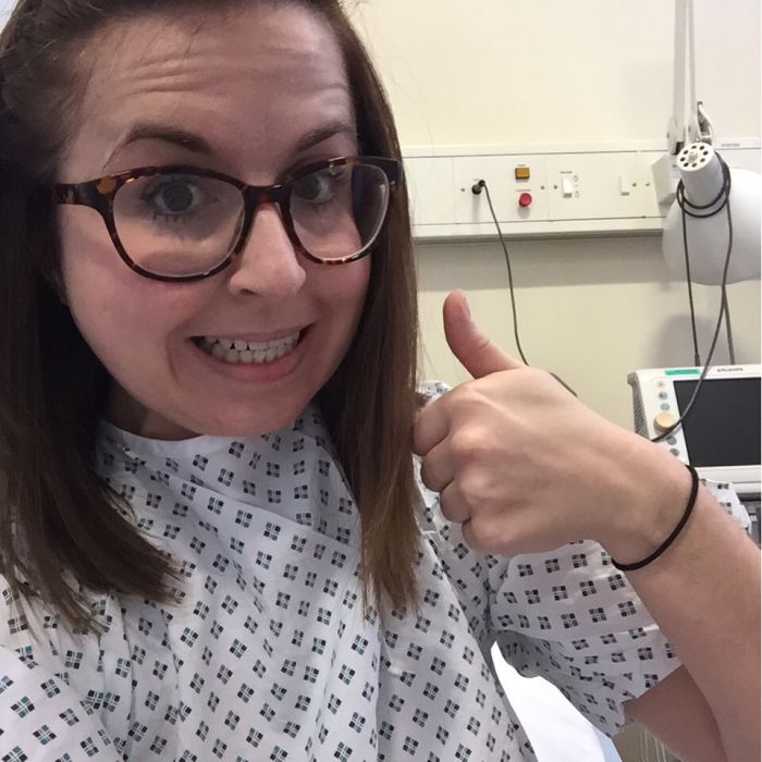 Looking surprisingly cheerful after one procedure