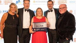 Hotel representatives holding the Silver award at the VisitEngland Awards event.