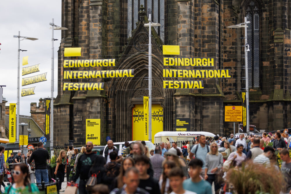 Internal and external branding of The Hub, Edinburgh's Festival Centre.