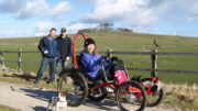 Travel blogger Carrie-Ann Lightly using a Boma 7 off-road wheelchair on a visit to Hoe Grange Holidays