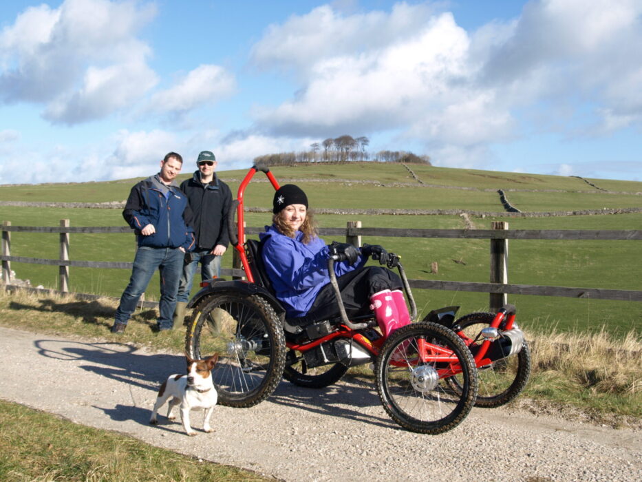 Travel blogger Carrie-Ann Lightly using a Boma 7 off-road wheelchair on a visit to Hoe Grange Holidays