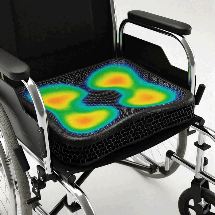 Gif of the heat signature on a carbon lattice cushion